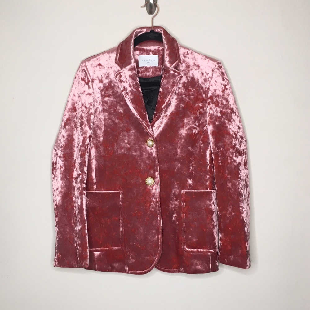 NWT Sandro Velvet Blazer Size 36 Small - Picture 11 of 15